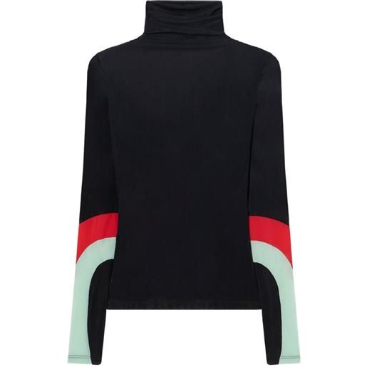 Off-White top a collo alto con maniche lunghe - nero