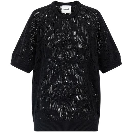 Nude maglione openwork - nero
