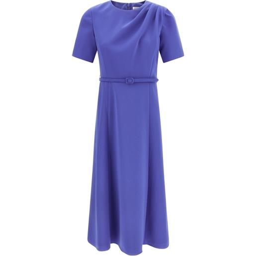Carolina Herrera abito girocollo drappeggiato - blu