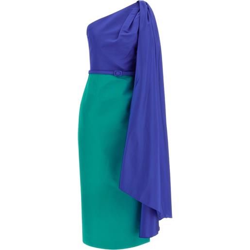 Carolina Herrera abito monospalla con design color-block - blu