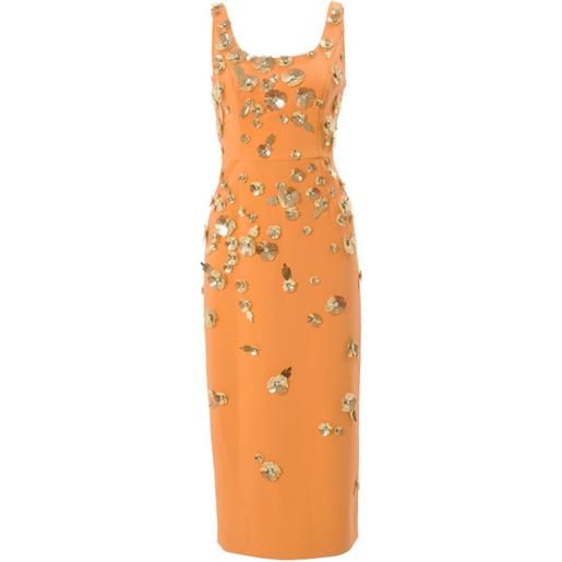 Carolina Herrera floral embellished midi dress - arancione