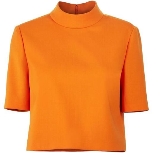 Carolina Herrera short-sleeve mock neck top - arancione