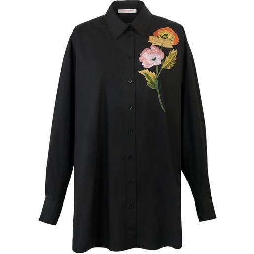 Carolina Herrera floral embroidered shirt - nero