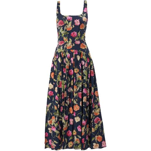 Carolina Herrera abito midi a fiori - blu