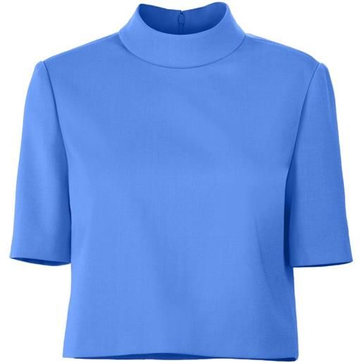 Carolina Herrera short-sleeve mock neck top - blu