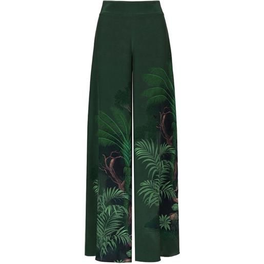 Johanna Ortiz pantaloni musical a fiori - verde