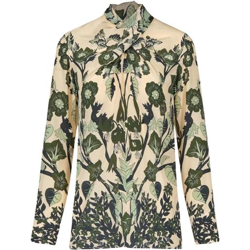 Johanna Ortiz top heavenly garden a fiori - toni neutri