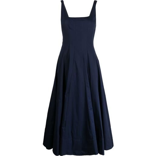 STAUD abito wells midi svasato - blu