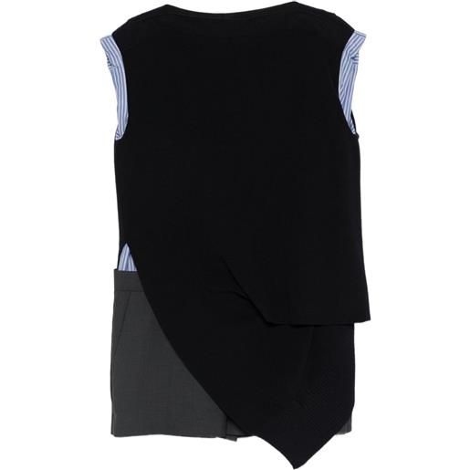 sacai abito corto asimmetrico - blu