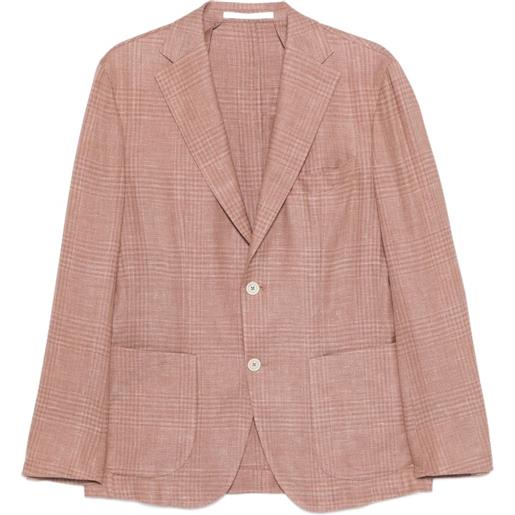 Eleventy blazer monopetto a quadri - rosa