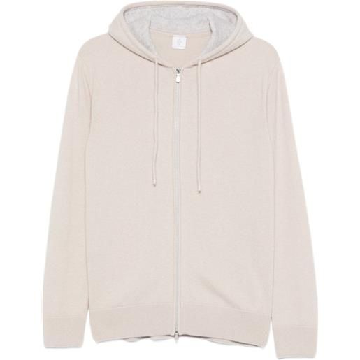 Eleventy felpa con zip e cappuccio - toni neutri