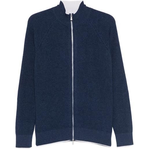 Eleventy cardigan con zip - blu