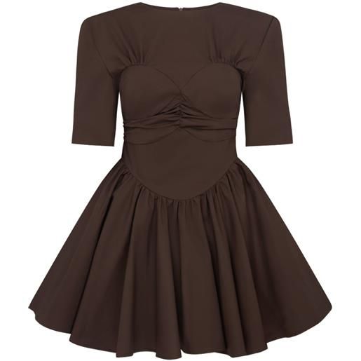 Violante Nessi abito corto plissettato - marrone