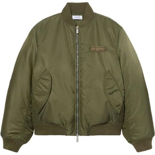 Off-White bomber con ricamo - verde