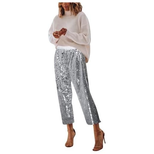 Generico jeans con brillantini donna jeans donna con glitter pantaloni paillettes zampa elefante giacca strass larghi leggins a anni 70 pantalone eleganti lurex 5xl palazzo balloon leopardati abbigliamento da