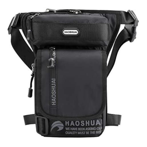 Hebetag borsone da gamba casual per uomo e donna, da viaggio, tattico sportivo, moto, ciclismo, trekking, caccia, pesca, hip bum cintura in vita marsupio marsupio tasca coscia