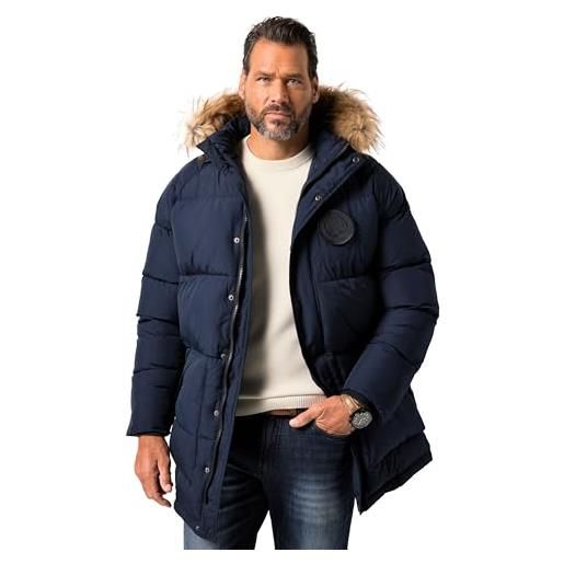JP 1880 parka trapuntato con cappuccio, pelliccia sintetica e applicazioni blu scuro 7xl 841542130-7xl