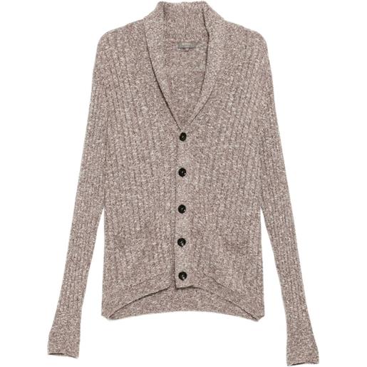 N.Peal cardigan marl con scialle - marrone