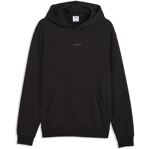 PUMA felpa con cappuccio essentials elevated da uomo, abbigliamento, nero, m