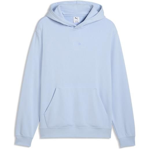PUMA felpa con cappuccio essentials elevated da uomo, abbigliamento, blu, m