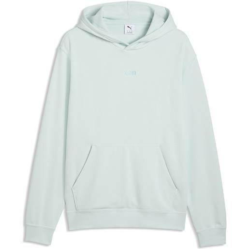 PUMA felpa con cappuccio essentials elevated da uomo, abbigliamento, blu, m