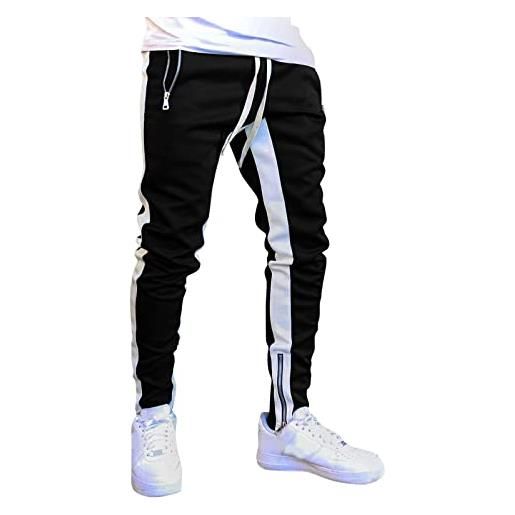 FEOYA Pantaloni Da Tutta Uomo Con Cerniere Laterali Integrali – Apertura Completa, Con Tasche, Per Palestra, Sport, Post-Operatoria, Relax, Blu, Taglia XXL