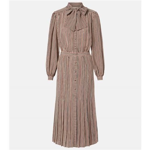 Valentino abito midi in seta a righe