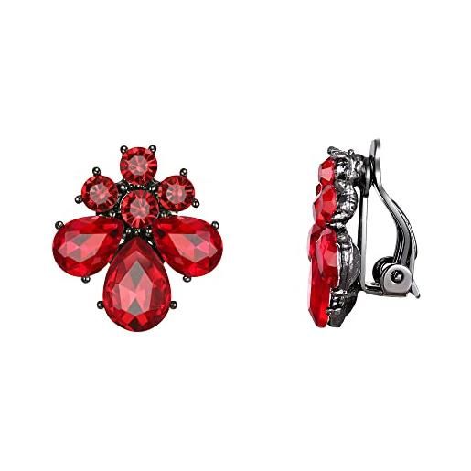 EVER FAITH Orecchini Donna Pendenti A Goccia – Cristallo Boho Stile Floreale Foglia, Gioielli Eleganti In Confezione Regalo, Per Matrimonio, Festa O Uso Quotidiano