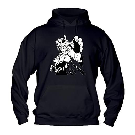 Vestin Felpa Uomo con Cappuccio Basic Top qualità Top vestibilità - Cast.- Divertente Humor Made in Italy (Nero, XL