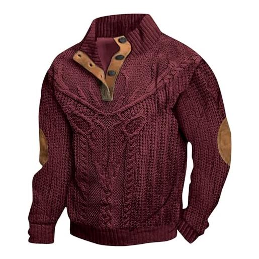 COOFANDY Maglione da Uomo a Collo Alto Slim Fit