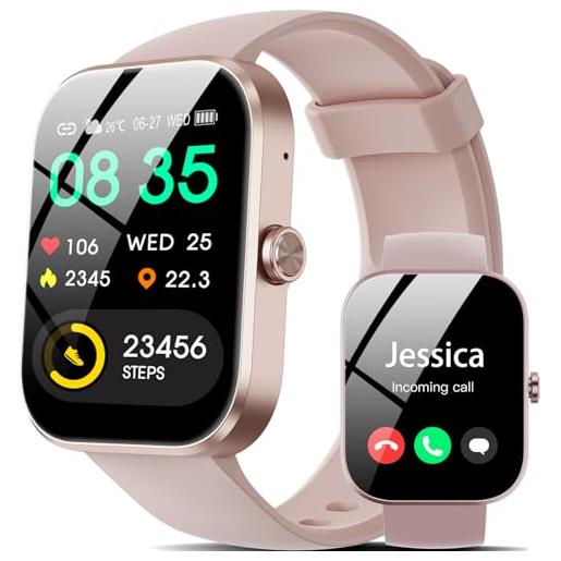Rainpal smartwatch donna uomo, 1,91 hd touchscreen smart watch con funzione telefono, 112+ modalità sportive, orologio fitness impermeabile ip68 con pulse sleep monitor (rosa)