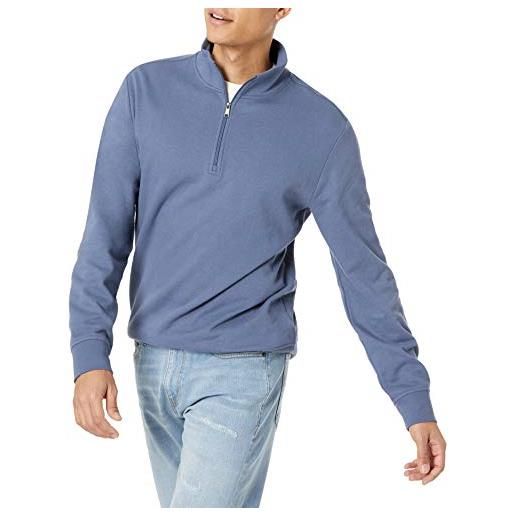 Amazon Essentials felpa con collo a lupetto leggera in spugna francese con cerniera sul collo uomo, avena puntinato, s