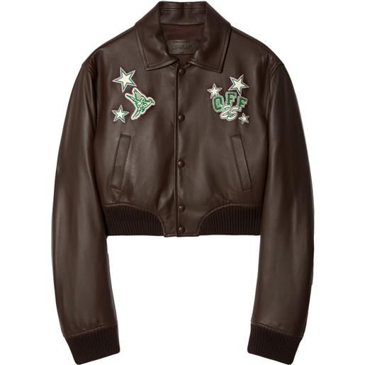 Off-White bomber in pelle - nero