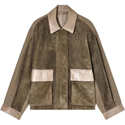 Giorgio Armani bomber in pelle scamosciata - marrone