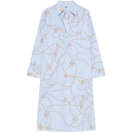 Caliban chemisier corto con stampa - blu