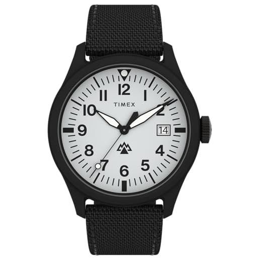 Timex Orologio Uomo Classico 44,5 Mm - Cronografo Al Quarzo Con Cinturino In Pelle Nera