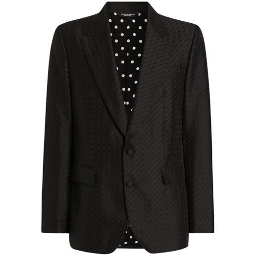 Dolce & Gabbana giacca sicilia leggera monopetto con motivo jacquard - nero