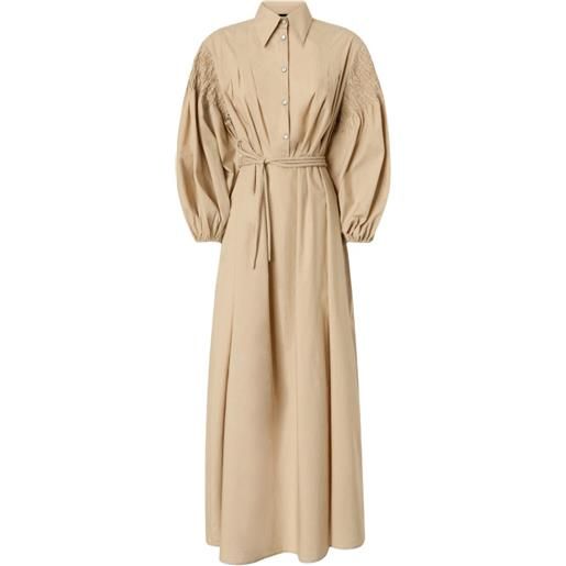 PINKO abito lungo con ricamo - toni neutri