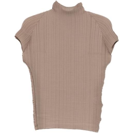 Issey Miyake camicia a collo alto - toni neutri