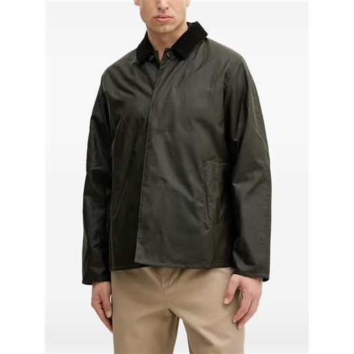 Barbour giacca short lorden con colletto a coste - verde