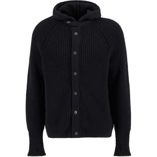 Barbour cardigan con cappuccio - nero