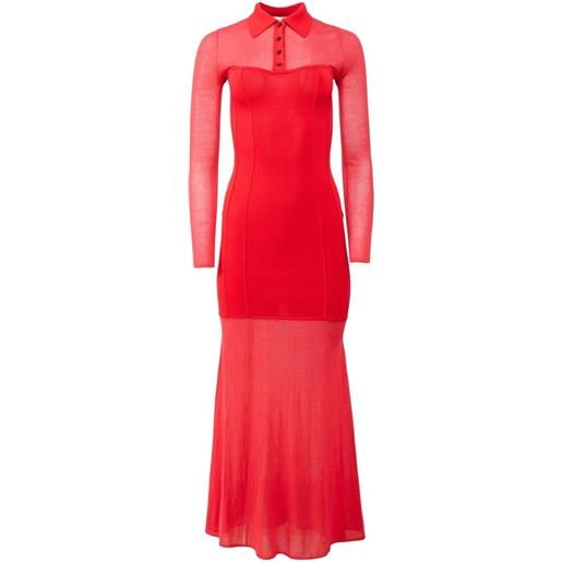 Fleur Du Mal abito lungo kate con bottoni - rosso