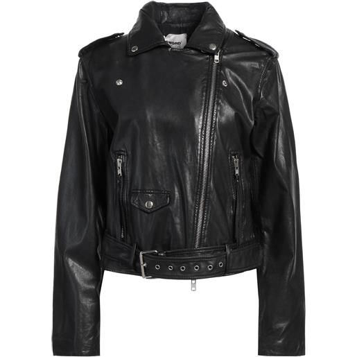 Giacca Donna Karan In Pelle Nera DKNY Style P355451Y In, 48% OFF