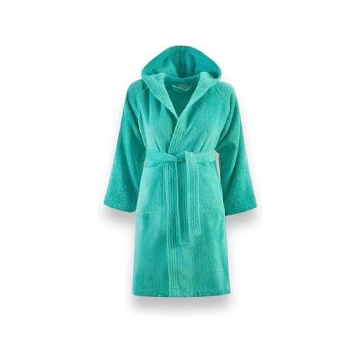 Bassetti accappatoio bambini unisex con cappuccio in spugna di puro cotone 360 g/m² - pop color - morbido, assorbente - taglie 5/6, 7/9, 10/12 anni (it, età, 5 anni, 6 anni, regular, oltremare)