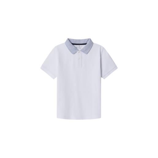 Hackett London per ragazzo. Hk5600027 polo bianca in seersucker ottico [3314144], bianco, casual, cotone, classico, manica corta, moda per b