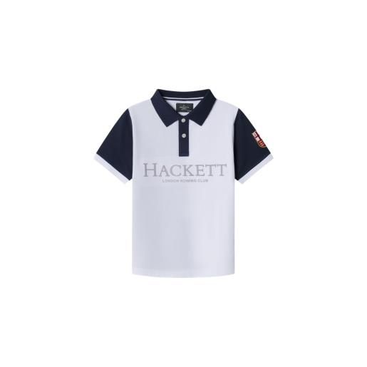 Hackett London per ragazzo. Hk5600024 polo heritage lrc bianca [3314600], bianco, casual, cotone, manica corta, moda per bambini