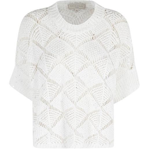Antonelli geometric knitwear - bianco