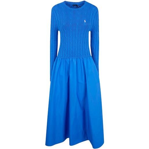 Polo Ralph Lauren abito corto in maglia - blu