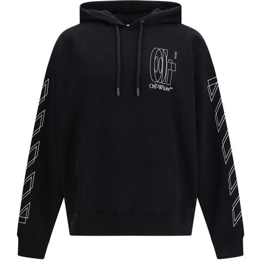 Off-White felpa big double arrow skate con cappuccio - nero