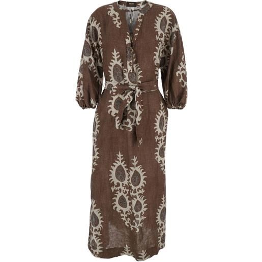 Bazar Deluxe abito lungo con stampa - marrone